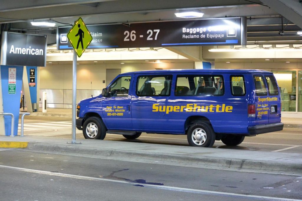 Supper Shuttle official airport shuttle at Miami International Airport