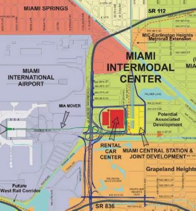 Miami International Airport to Miami Central Station via MIA Mover